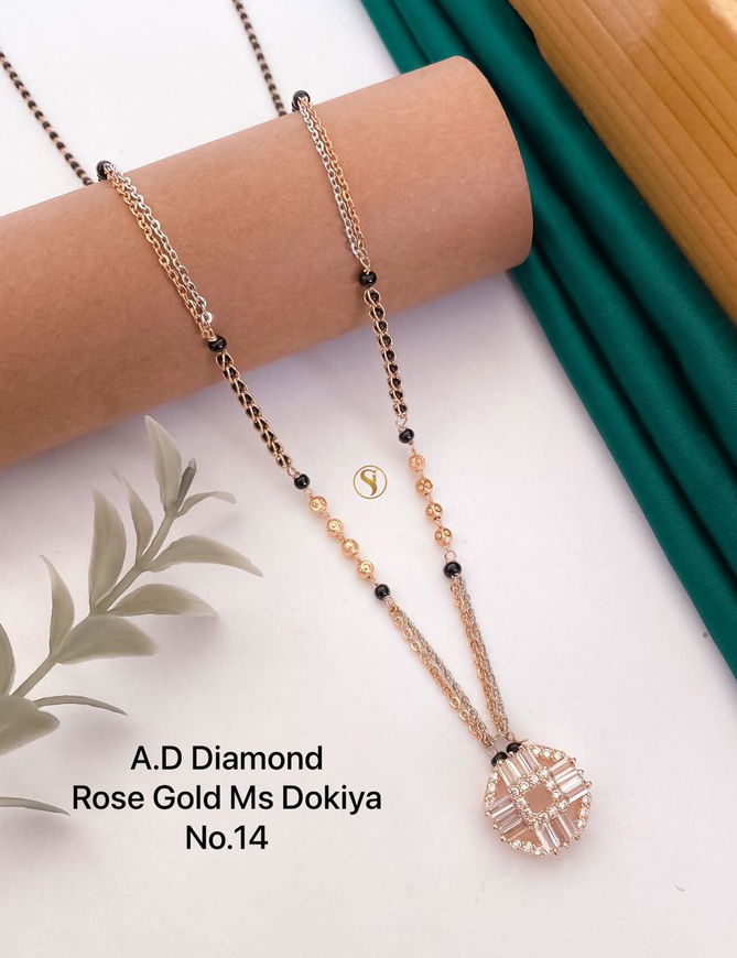 13 AD Diamond Fancy Daily Wear Dokiya Mangalsutra Wholesale Shop In Surat
